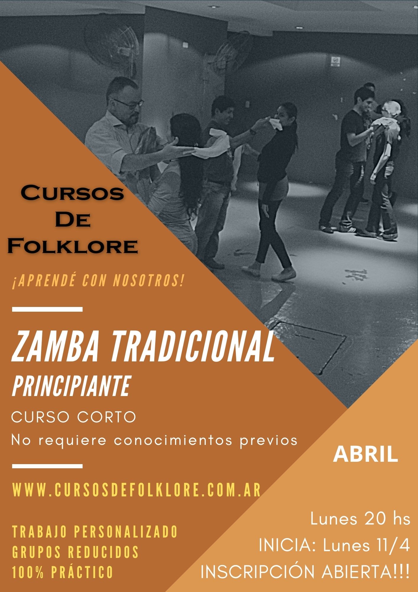 Clases de Zamba Tradicional 2022. en Capital Federal.  www.cursosdefolklore.com.ar